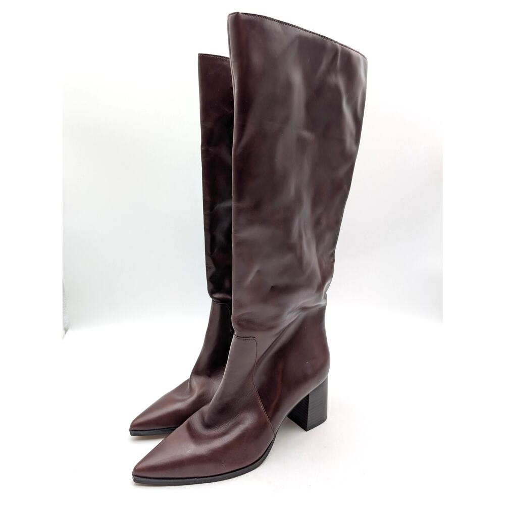 Vince Camuto Lumina Knee High Boots Women's Mahogany Leather Size US9.5M EU41